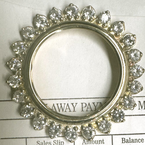 14K Yellow Gold Coin Frame with Diamonds