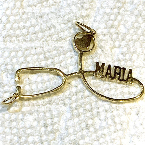 14K Yellow Gold Custom Nurse Pendant – Maria
