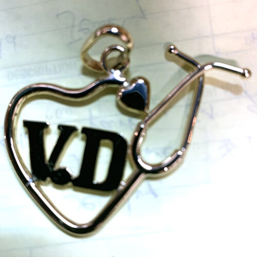 14K Yellow Gold Custom VD Nurse Pendant, Huntington Park