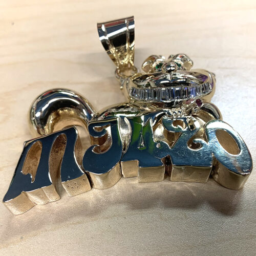 Custom 14K Gold Cat MJ420 Nameplate Pendant – Ayala’s Jewelry