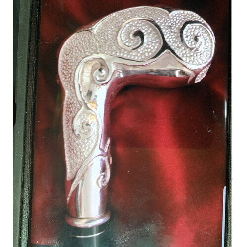 Ornate Silver Handle with Elegant Scroll Detailing