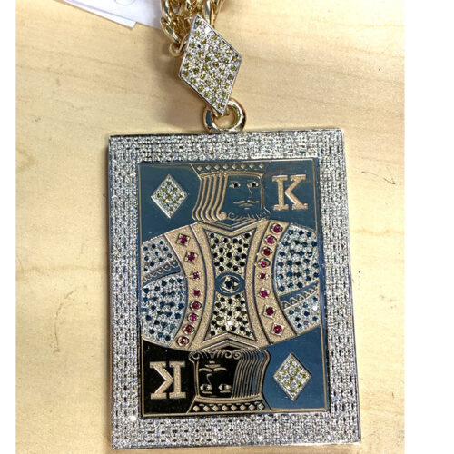 Iced Out King Poker Pendant