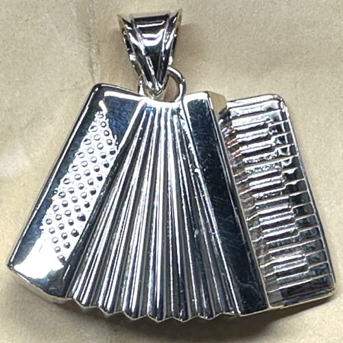 Custom 14K White Gold Accordion Pendant