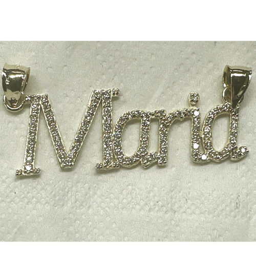 4K White Gold Iced Out Maria Pendant – Custom Jewelry Huntington Park