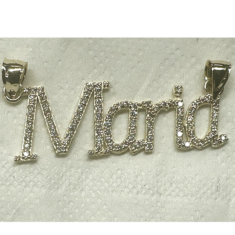 14K White Gold Iced Out Maria Pendant Custom Jewelry Huntington Park 1 4K White Gold Iced Out Maria Pendant – Custom Jewelry Huntington Park
