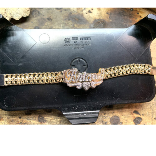 Brianna 14K Gold Nameplate Bracelet Custom Jewelry Huntington Park