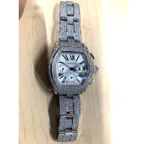 Cartier Watch with Custom Iced Out Dial and Bracelet
