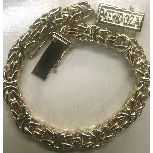 Custom 14K Gold Byzantine Choker Necklace Mendoza Pendant