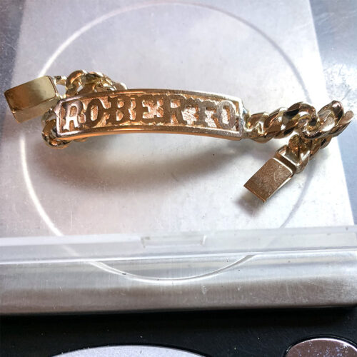 Custom 14K Gold Nameplate Bracelet Personalized Jewelry Los Angeles