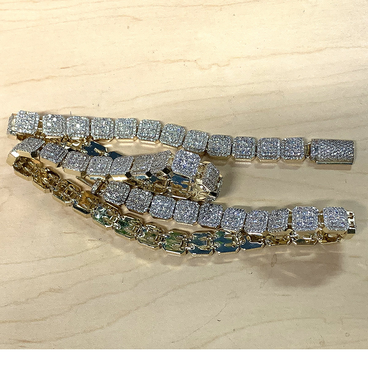 Custom 14K Yellow Gold Diamond Tennis Chain 1 Custom 14K Yellow Gold Diamond Tennis Chain