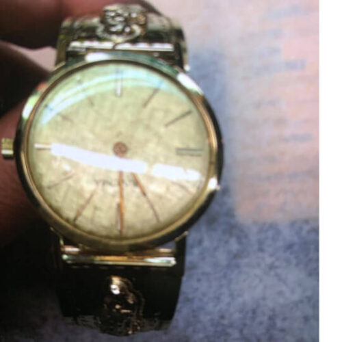 Custom 14K Yellow Gold Watch Band with Unique Desig