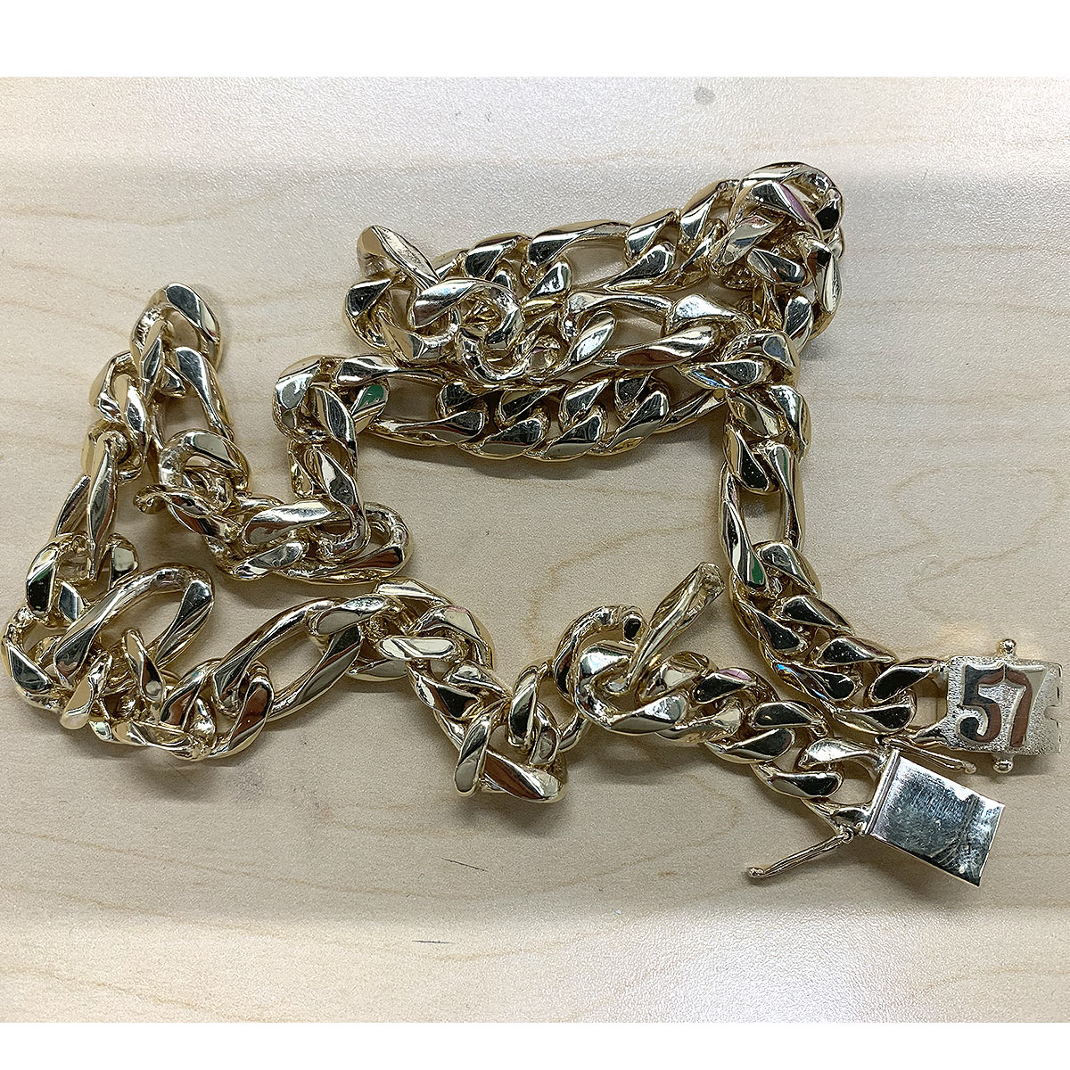 Custom Solid 14K Gold Chain with Personalized Number Clasp 1 Custom Solid 14K Gold Chain with Personalized Number Clasp