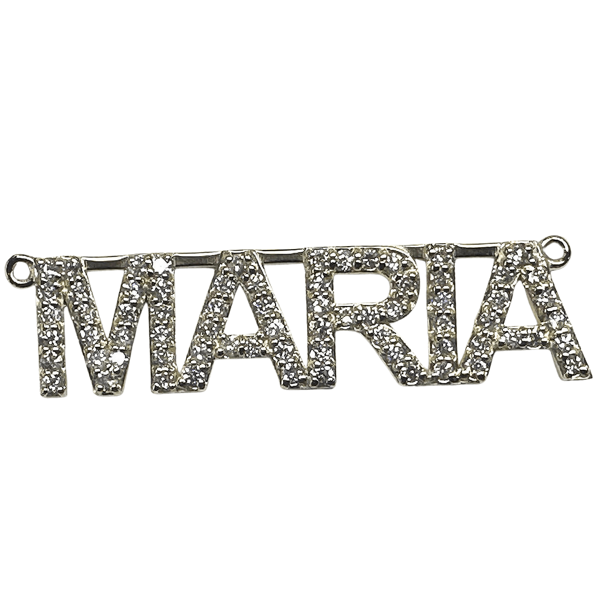 MARIA Iced Out 14K Gold Nameplate Pendant – Custom Jewelry LA 1 MARIA Iced Out 14K Gold Nameplate Pendant – Custom Jewelry LA