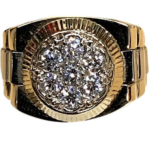 Custom 14K Gold Diamond Cluster Ring – Handmade Gold Jewelry Huntington Park