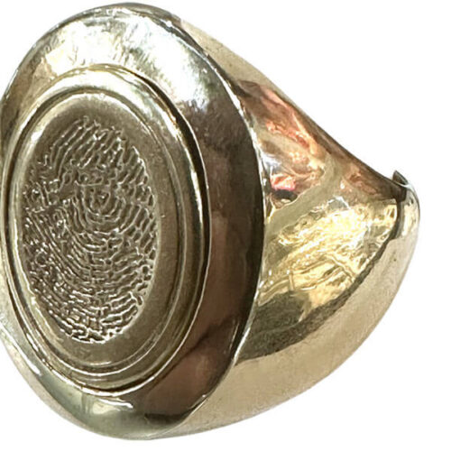 Custom 14K Yellow Gold Thumbprint Ring – Personalized Fine Jewelry Crafted with Meaning